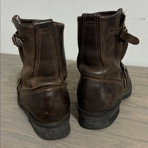 Frye Engineer 6R 77500 Womens Brown Leather Adjustable Strap Boots - Picture 8 of 10